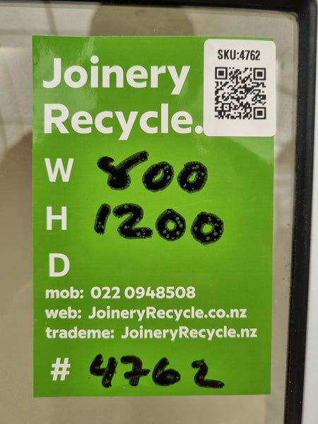 Aluminium Window White 800 W  x 1200  H  [#4762 SF] Joinery Recycle