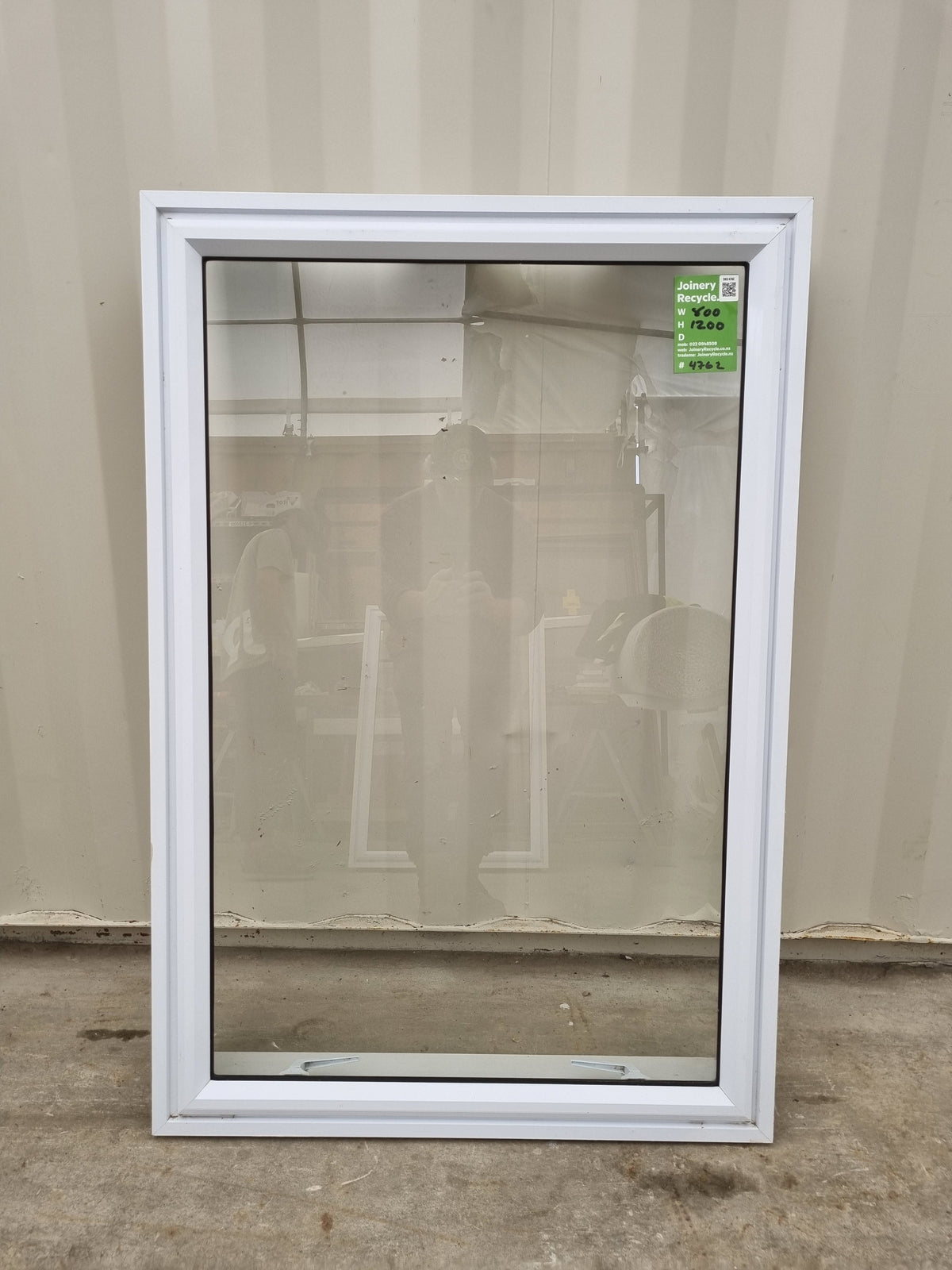 Aluminium Window White 800 W  x 1200  H  [#4762 SF] Joinery Recycle