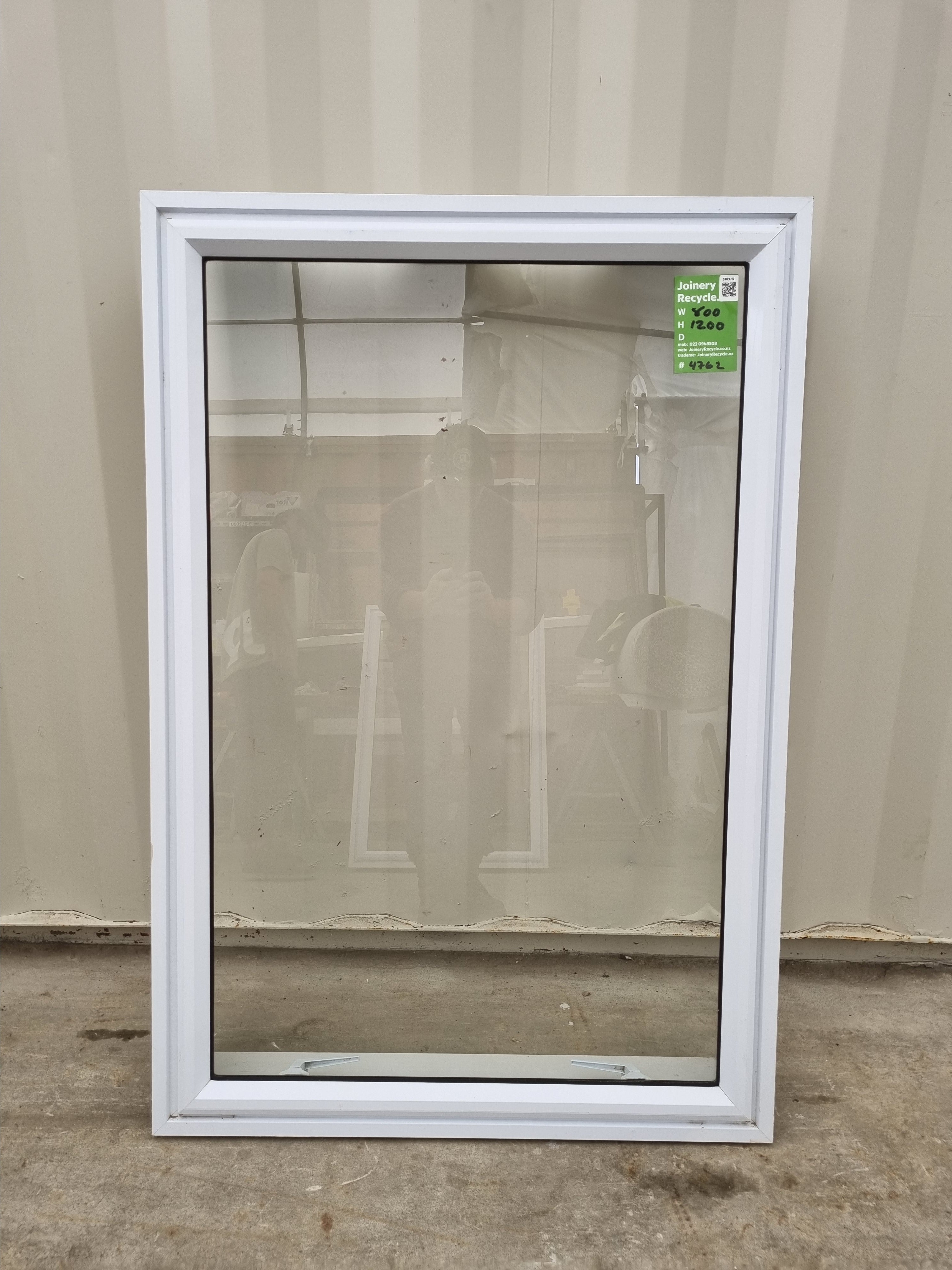 Aluminium Window White 800 W  x 1200  H  [#4762 SF] Joinery Recycle
