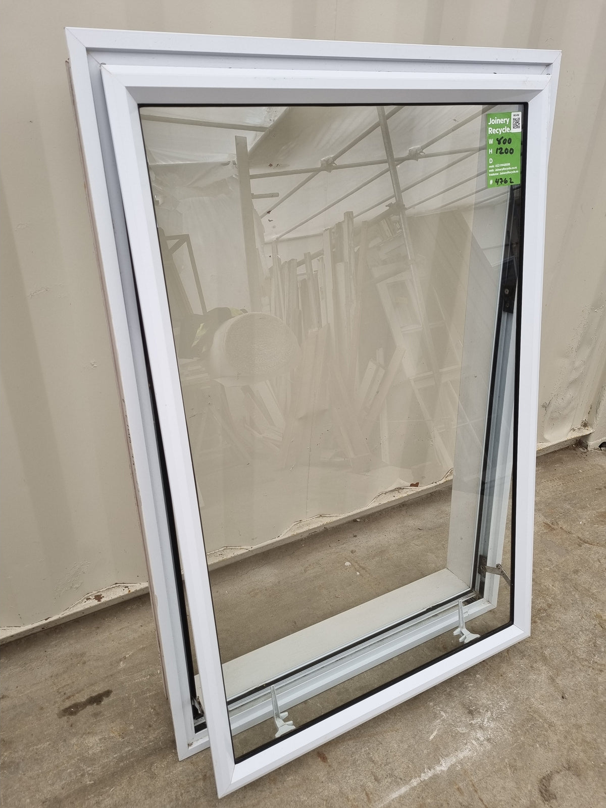 Aluminium Window White 800 W  x 1200  H  [#4762 SF] Joinery Recycle