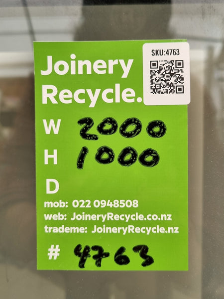 DOUBLE GLAZED Aluminium Window Slate Grey 2000 W  x 1000 H [#4763 SF] Joinery Recycle
