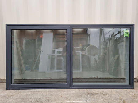 DOUBLE GLAZED Aluminium Window Slate Grey 2000 W  x 1000 H [#4763 SF] Joinery Recycle