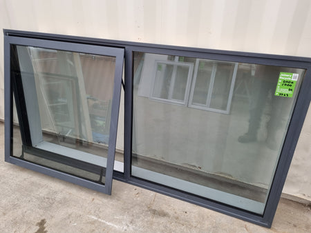 DOUBLE GLAZED Aluminium Window Slate Grey 2000 W  x 1000 H [#4763 SF] Joinery Recycle