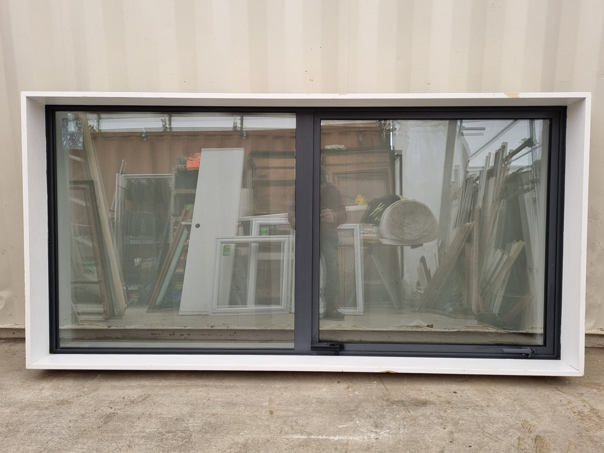 DOUBLE GLAZED Aluminium Window Slate Grey 2000 W  x 1000 H [#4763 SF] Joinery Recycle