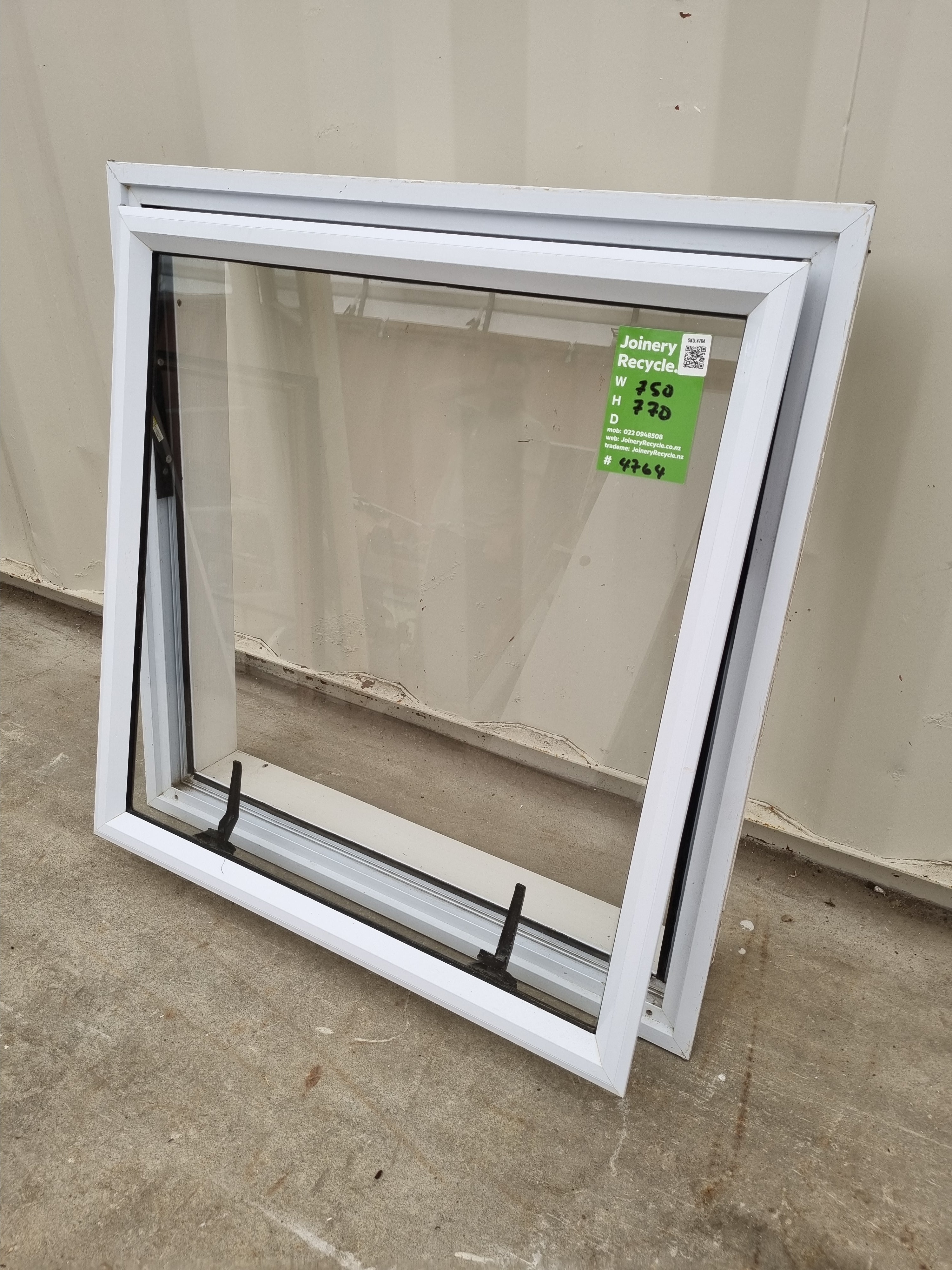 Aluminium Window White  750 W  x  770 H  [#4764 SF] Joinery Recycle