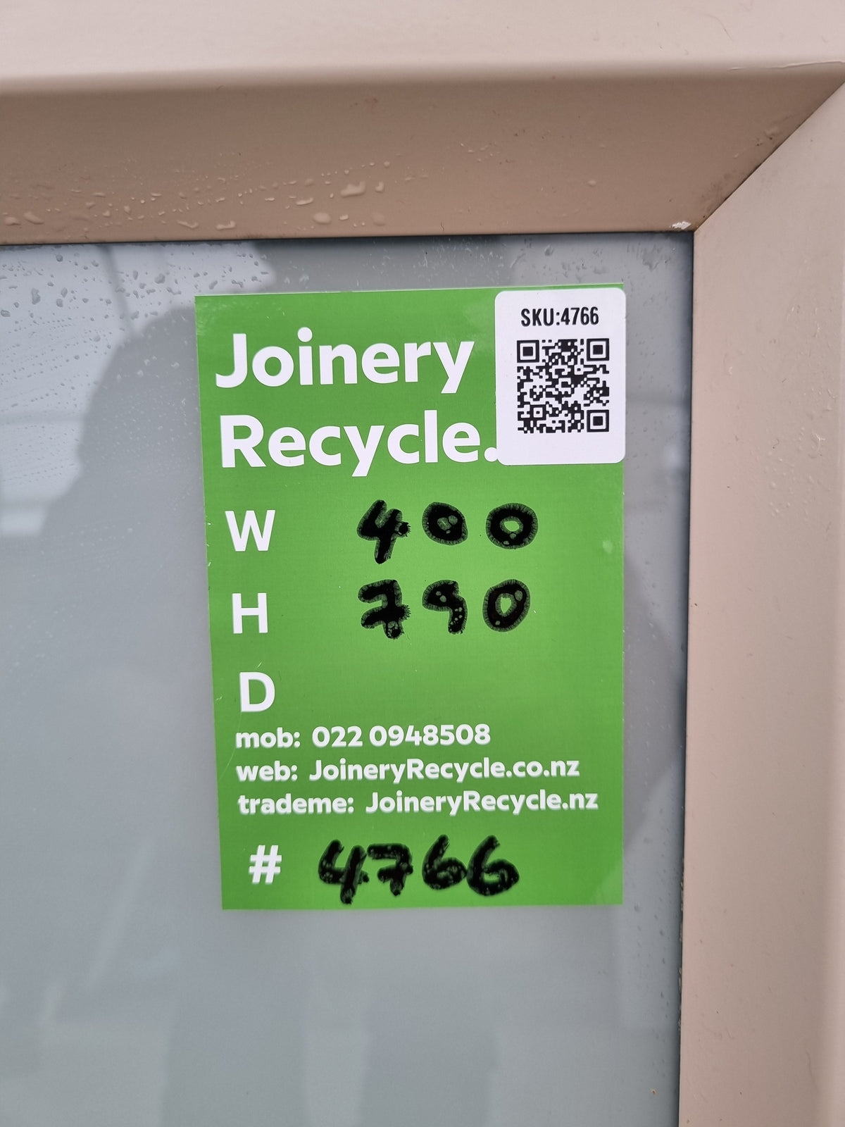 Aluminium Window Beige  400 W  x  790 H [#4766 SF] Joinery Recycle