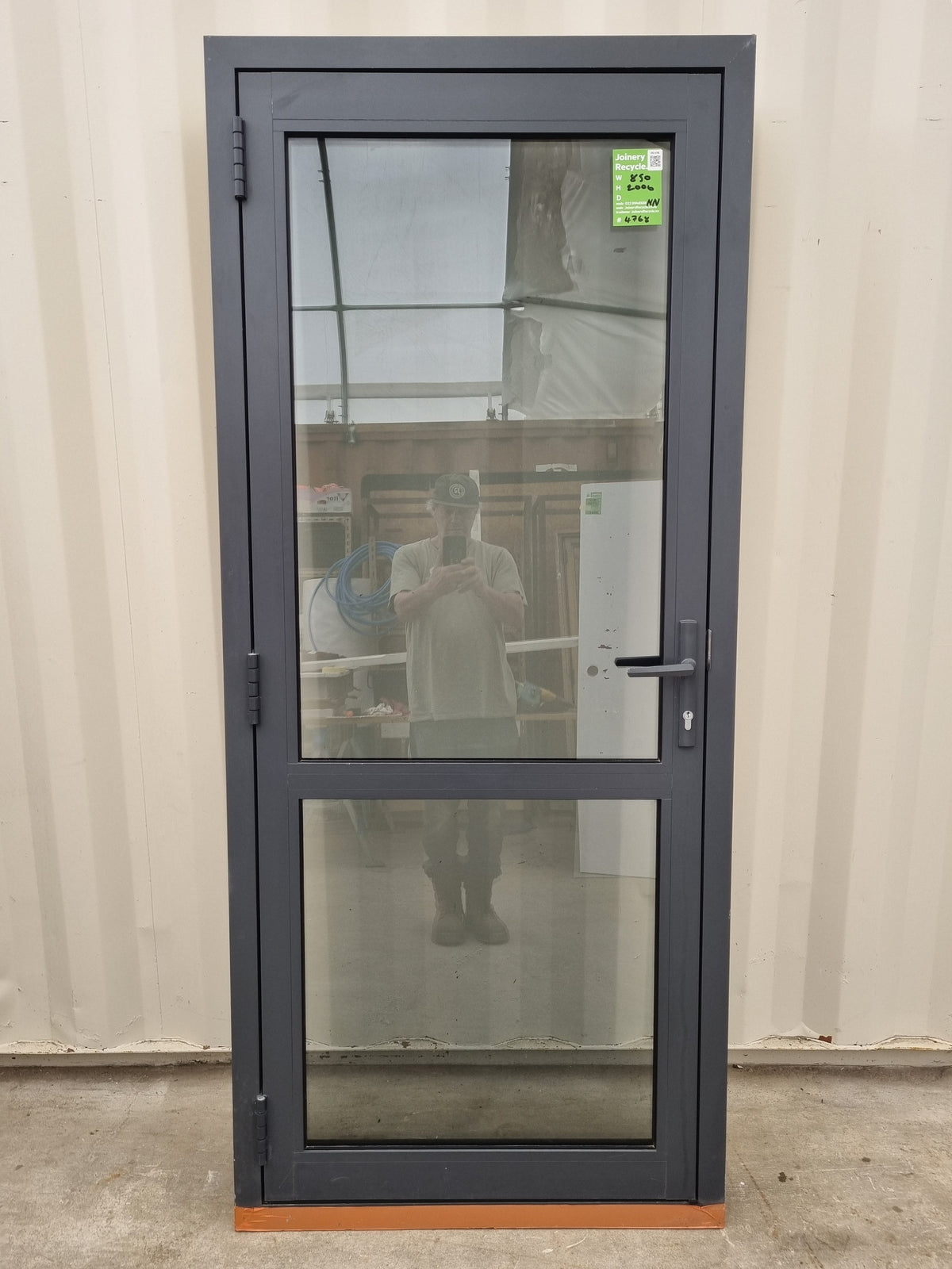 DOULBE GLAZED Aluminium & Glass Single Door 850 W x 2000 H  [#4768  SF] Joinery Recycle