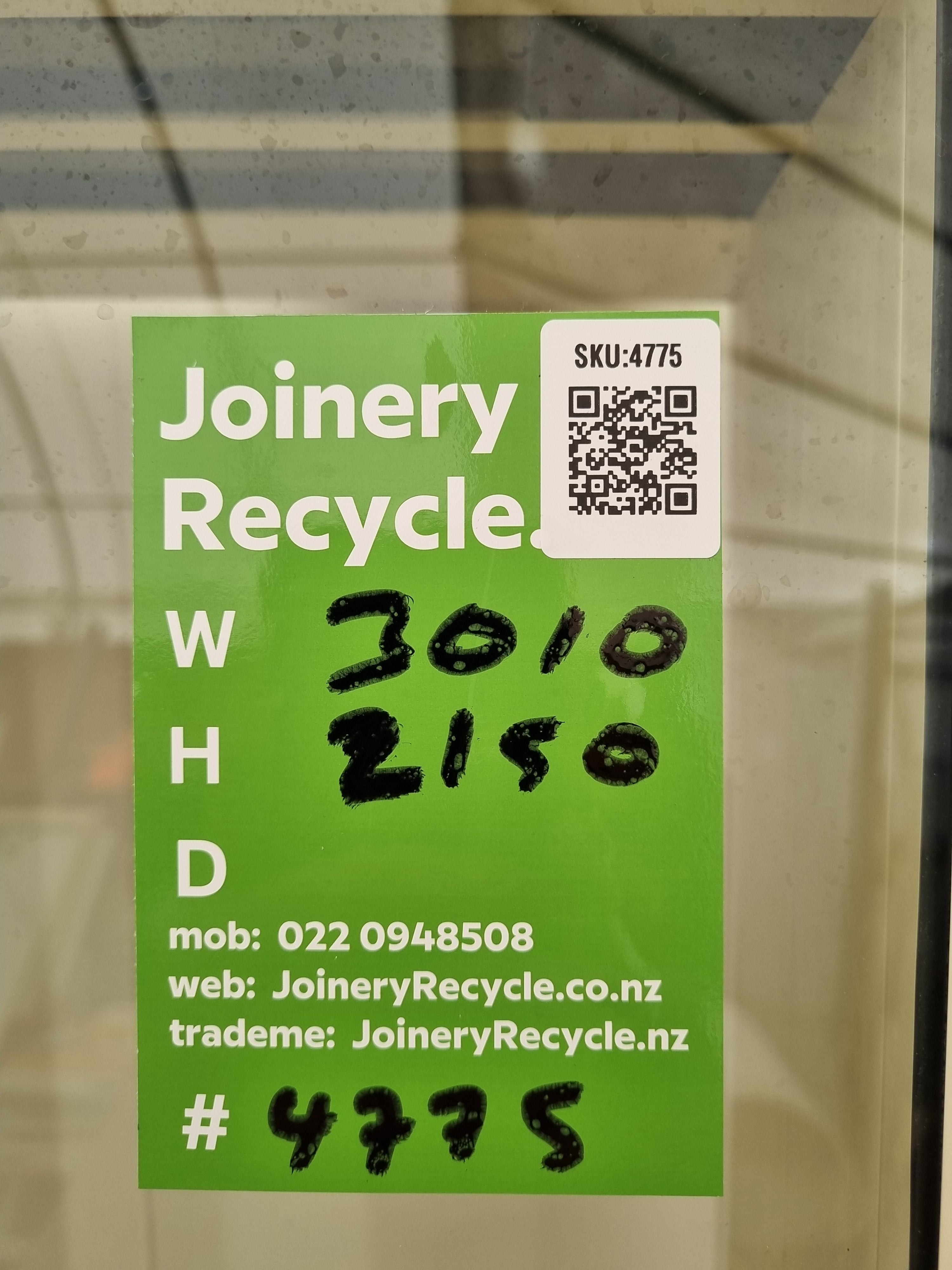 RANCH SLIDER - Cream / Offwhite  3010 W x 2150 H [#4775 SF] Joinery Recycle