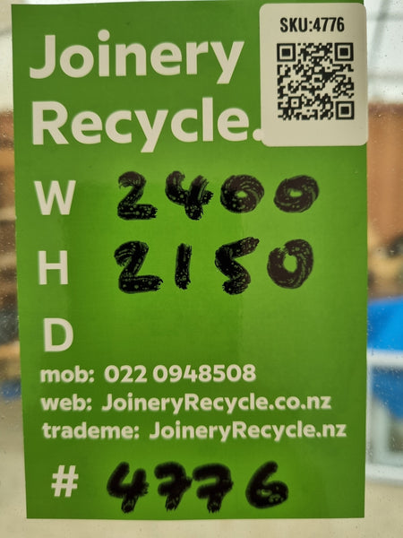 STACKER RANCH SLIDER - Cream / Offwhite  2400 W x  2150 H [#4776 SF] Joinery Recycle