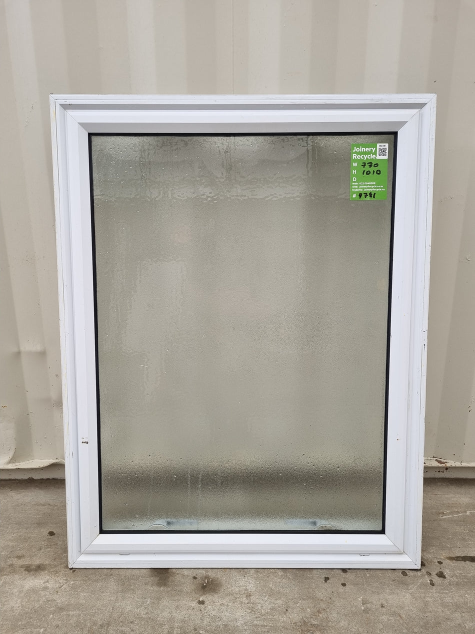 Aluminium BATHROOM Window White  770 W  x  1010 H  [#4781 SF] - Joinery Recycle