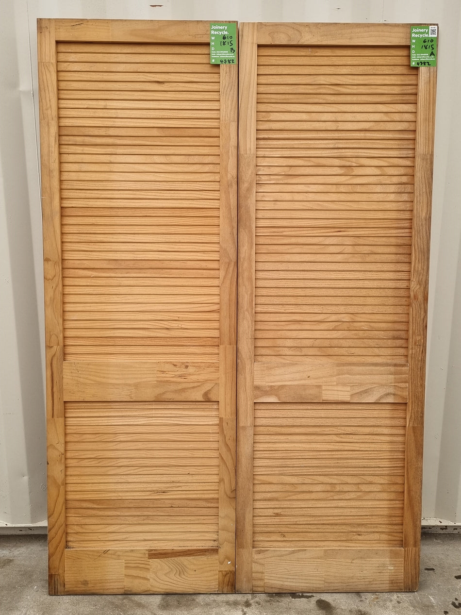 Pair Cupboard Doors- Faux Slat Style -  610 W  x 1815 H 