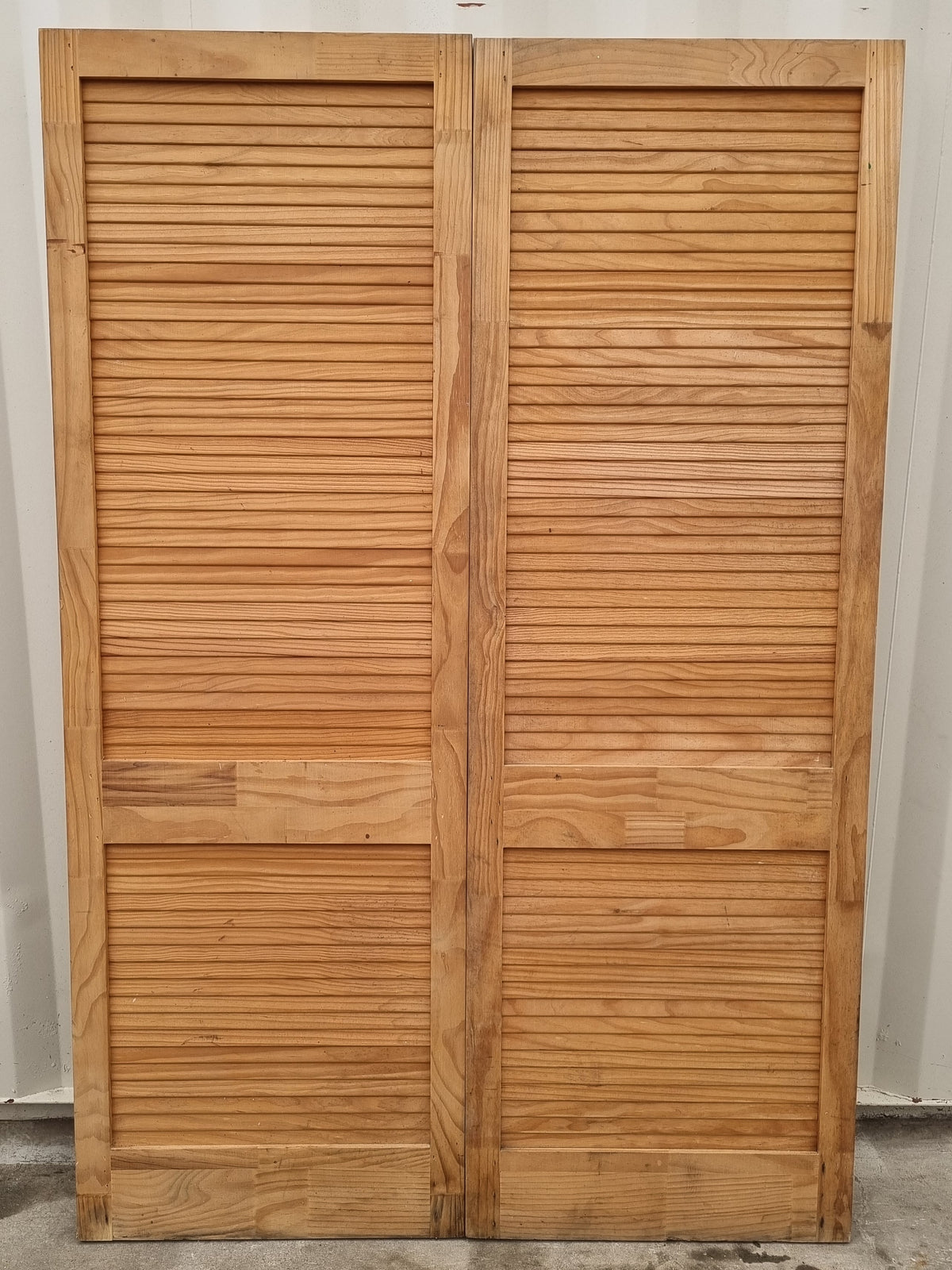 Pair Cupboard Doors- Faux Slat Style 