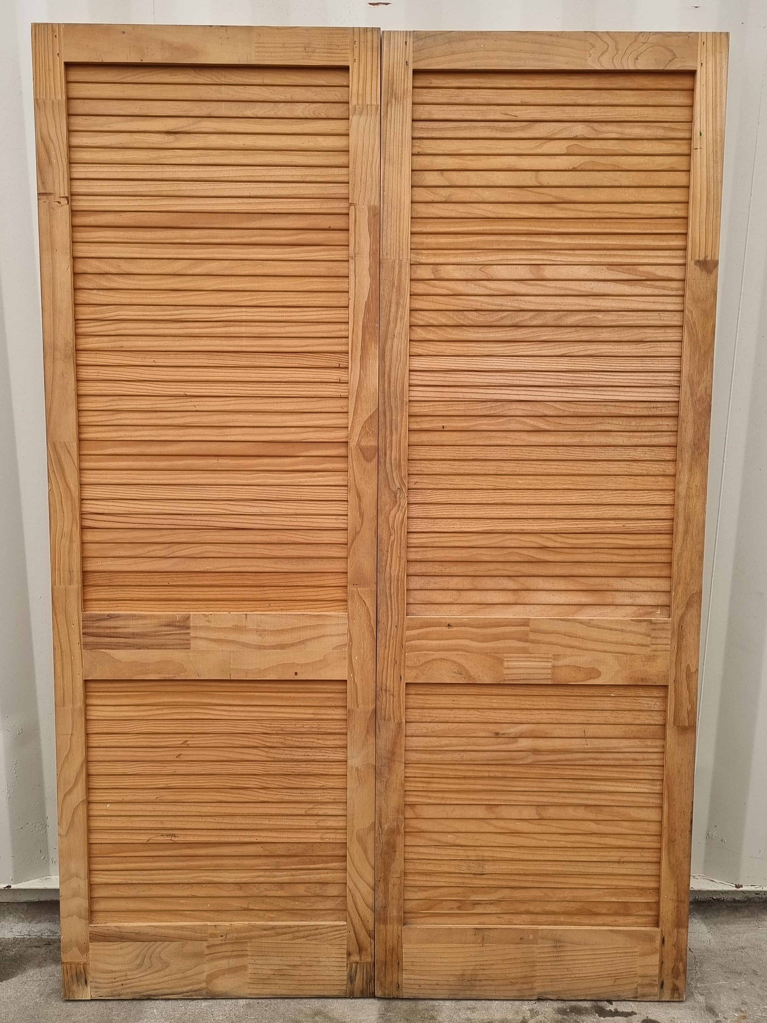 Pair Cupboard Doors- Faux Slat Style 
