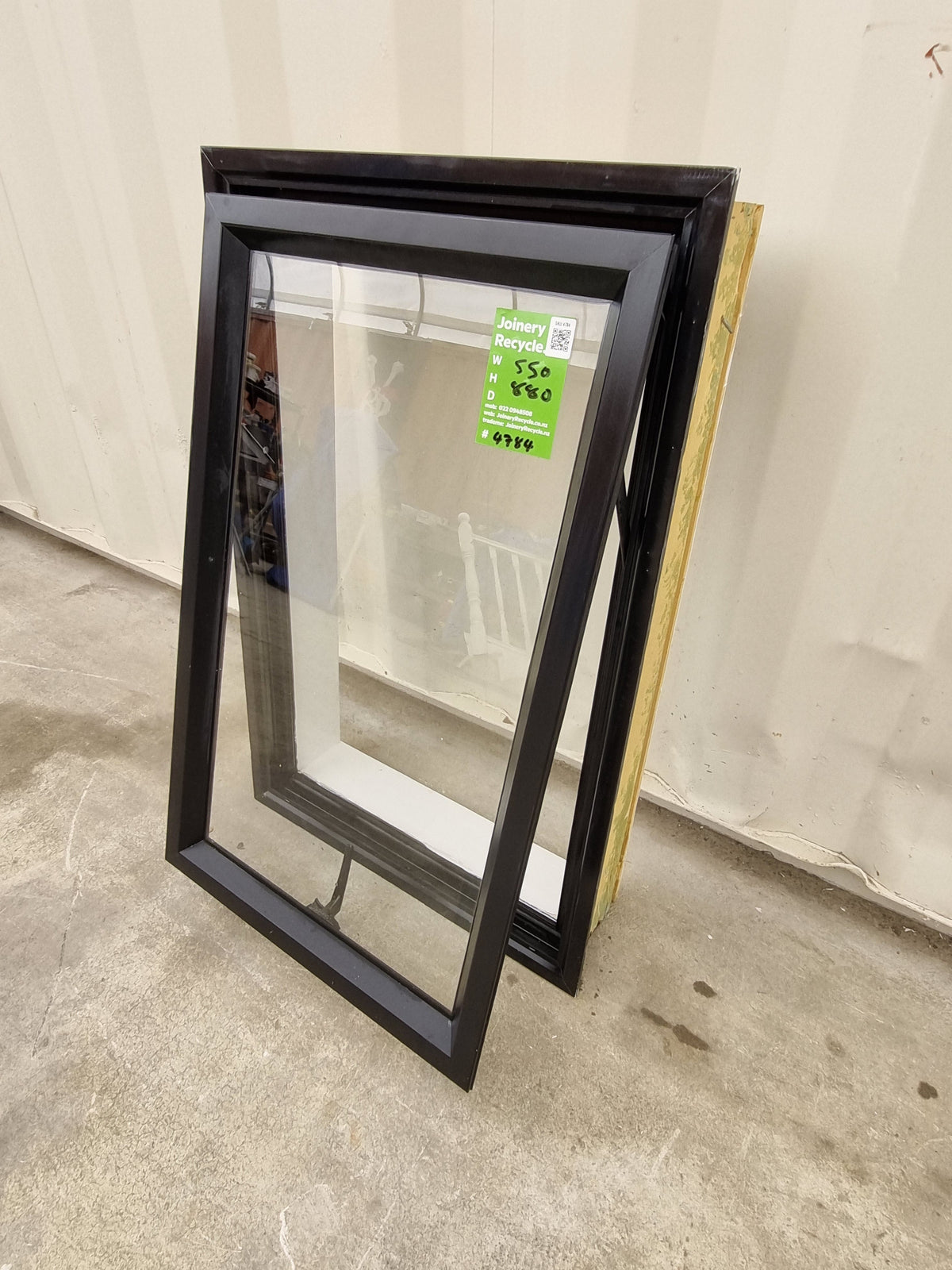 Aluminium Window Black 550 W  x 880 H [#4784  SF] Joinery Recycle