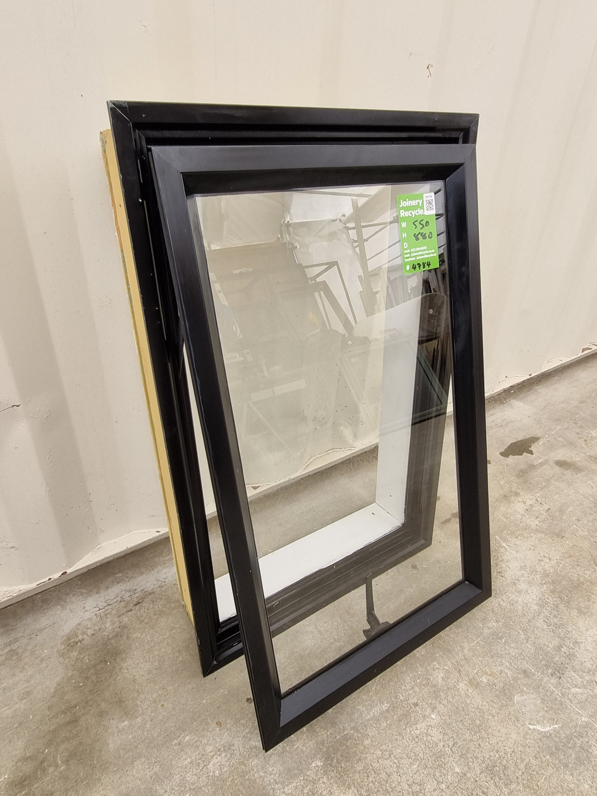 Aluminium Window Black 550 W  x 880 H [#4784  SF] Joinery Recycle