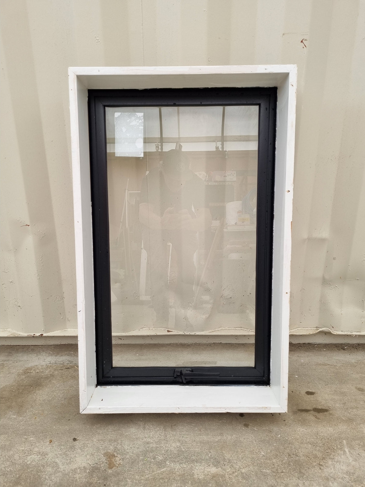 Aluminium Window Black 550 W  x 880 H [#4784  SF] Joinery Recycle