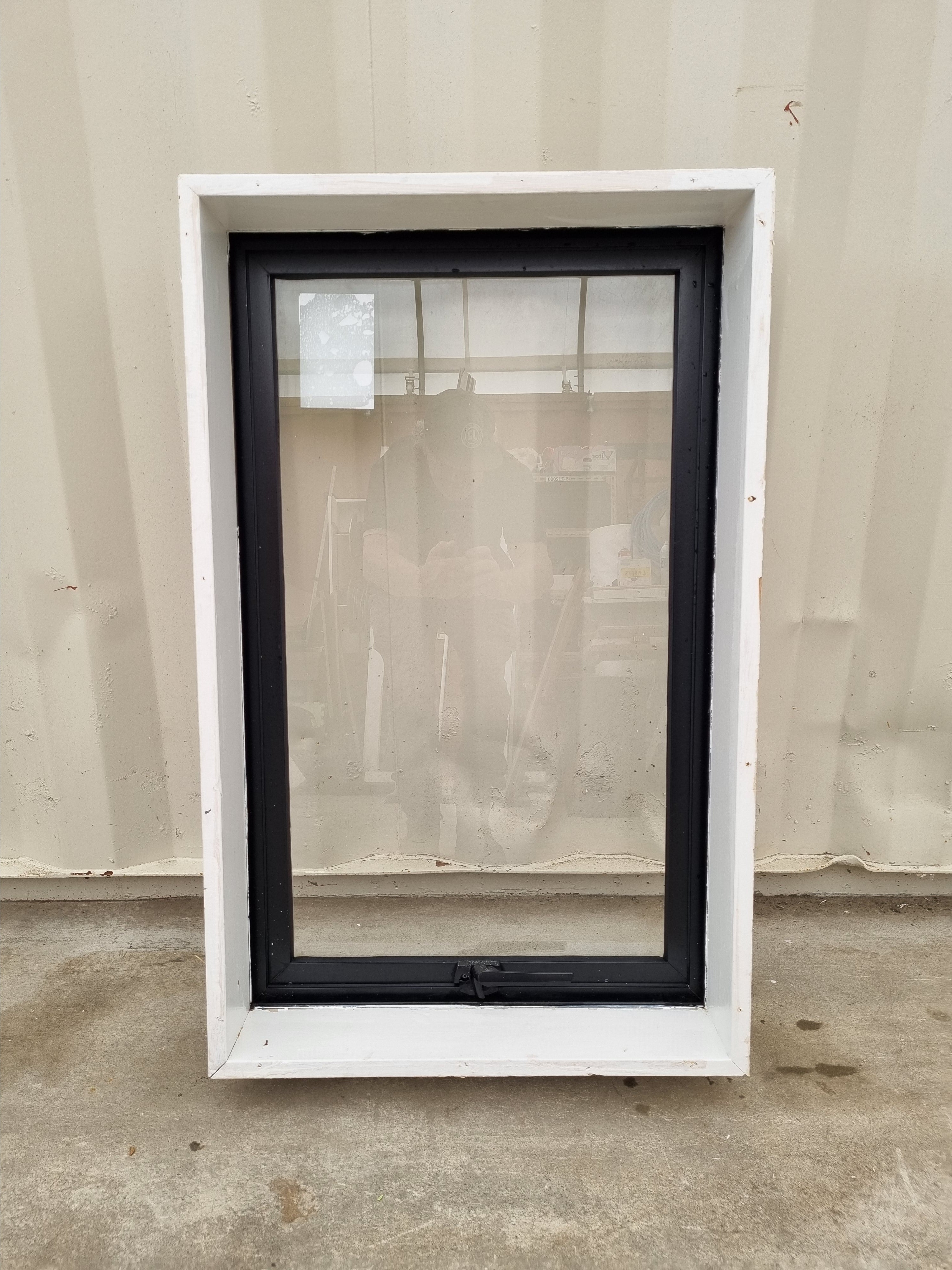 Aluminium Window Black 550 W  x 880 H [#4784  SF] Joinery Recycle