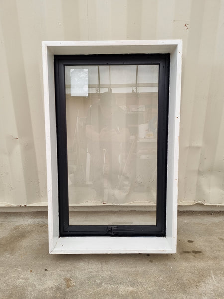 Aluminium Window Black 550 W  x 880 H [#4784  SF] Joinery Recycle