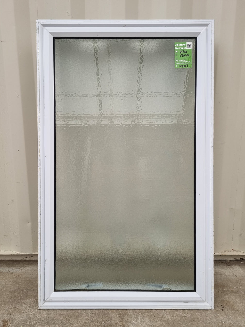 Aluminium BATHROOM Window White  770 W  x  1300 H  [#4787 SF]