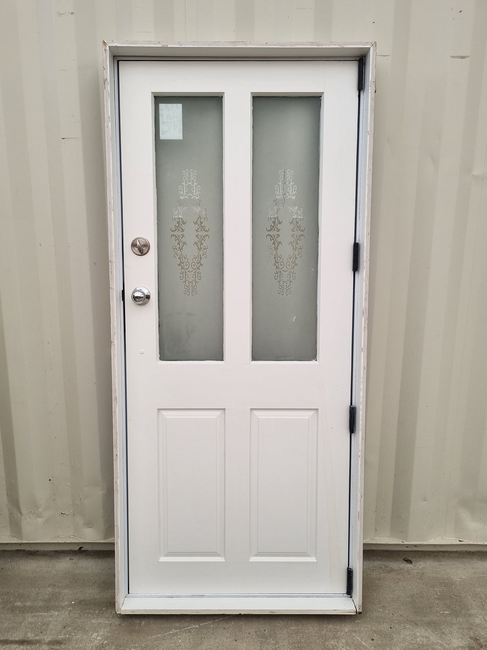 Wood & Glass Single Entrance Door  900 W x  2000 H [#4793 SF]