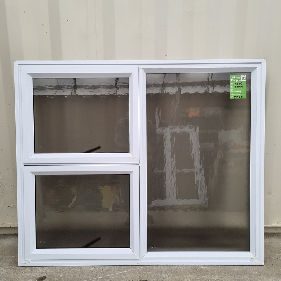 BATHROOM Window White 1210 mm  Wide x 1000 mm  High  [#4799 SF]