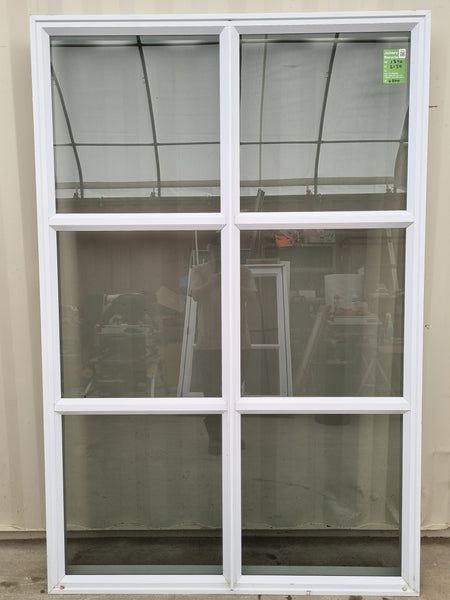 6 pane, full wall height, white, aluminium window,