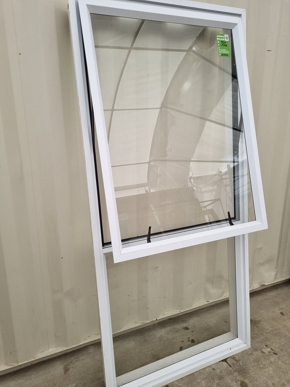 White Aluminium Window with and opening sash  920 W  x  1990 H  [#4802 SF]