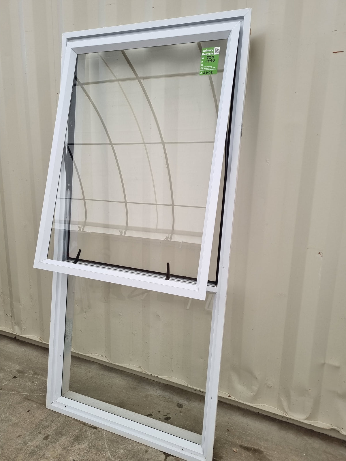 Aluminium Window White  920mm Wide x  1990 mm High  [#4802 SF] JoineryRecycle.co.nz