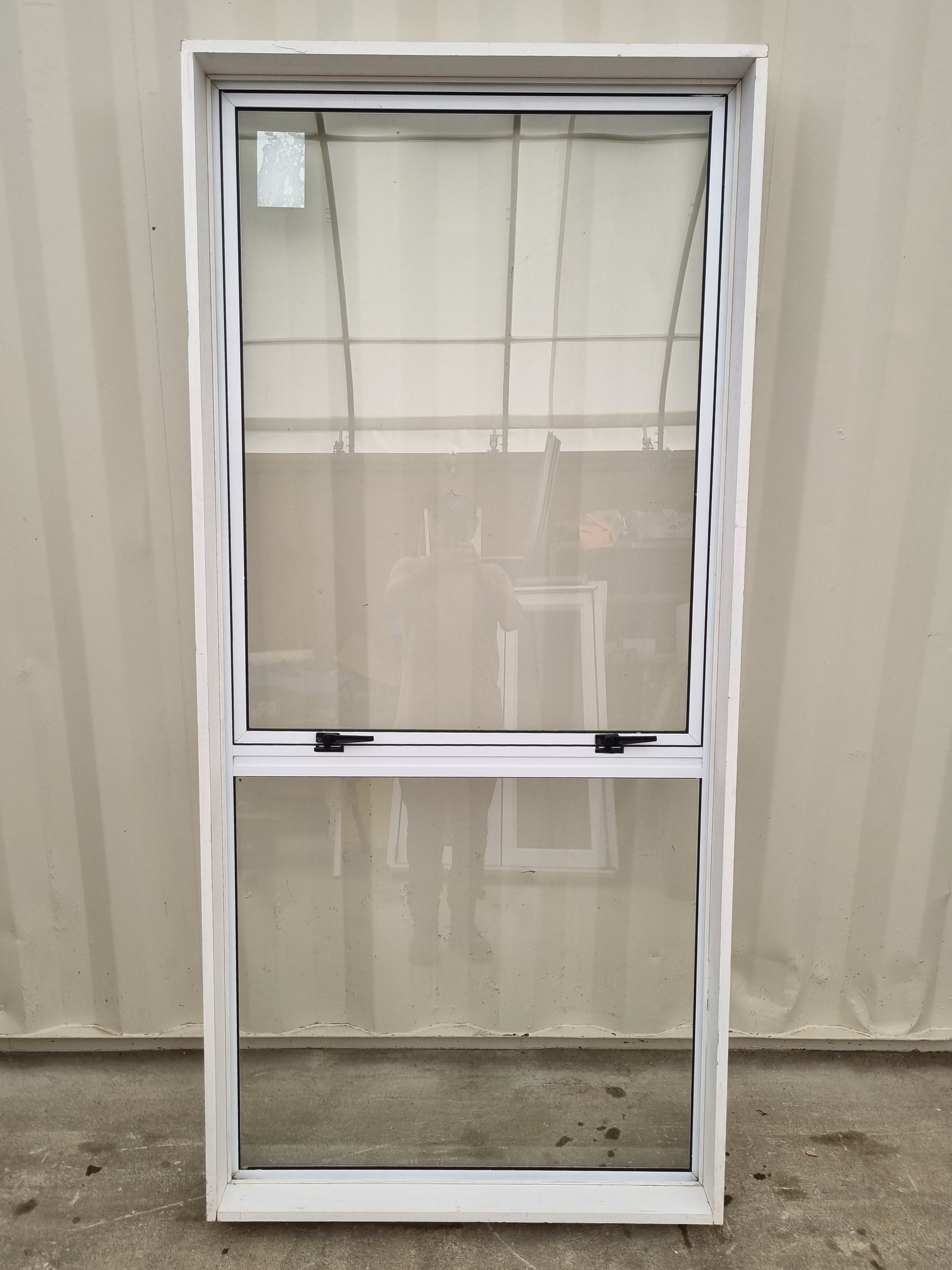 Aluminium Window White  920 W  x  1990 H  [#4802 SF] interior side JoineryRecycle.co.nz