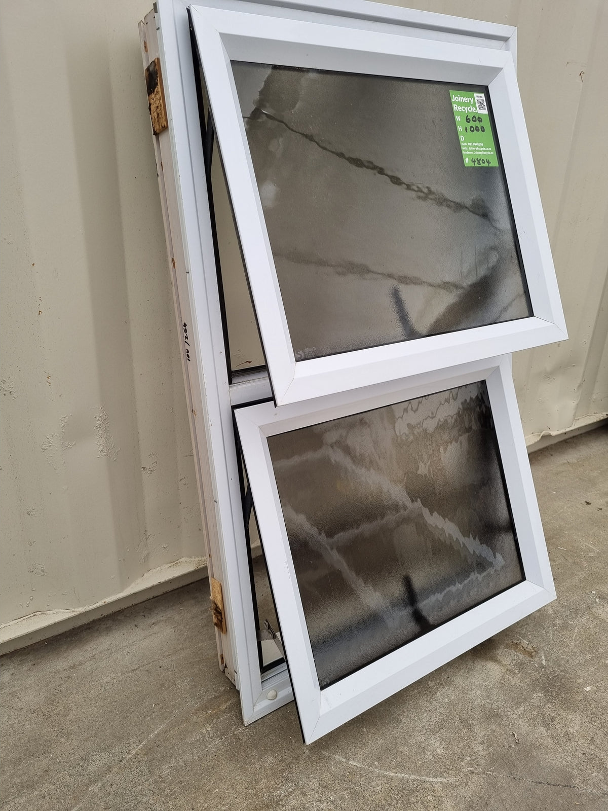 White Aluminium Window with 2 opening sashes JoineryRecycle.co.nz