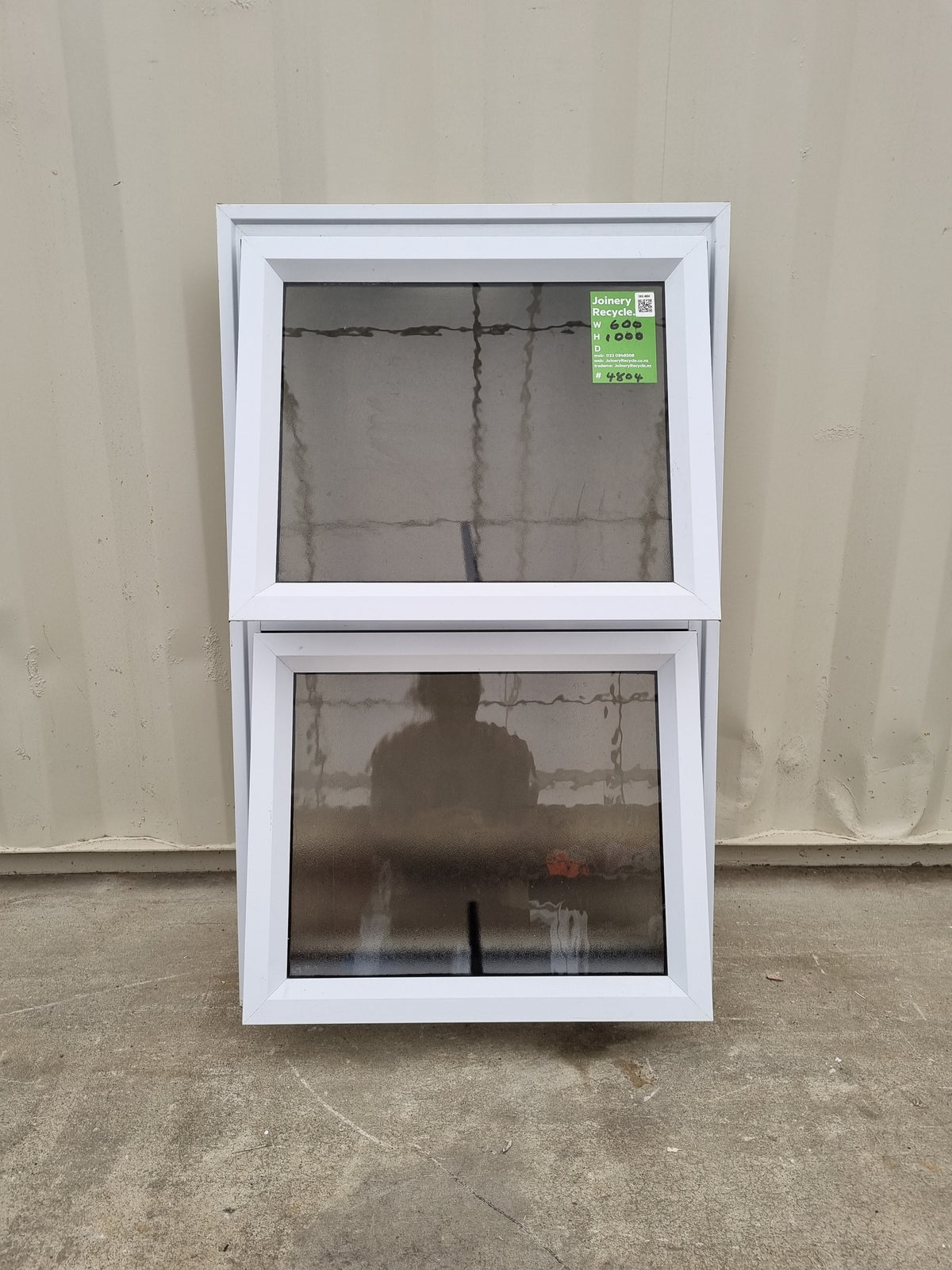 Aluminium Window White  600mm Wide  x 1000mm  High  [#4804 SF] JoineryRecycle.co.nz