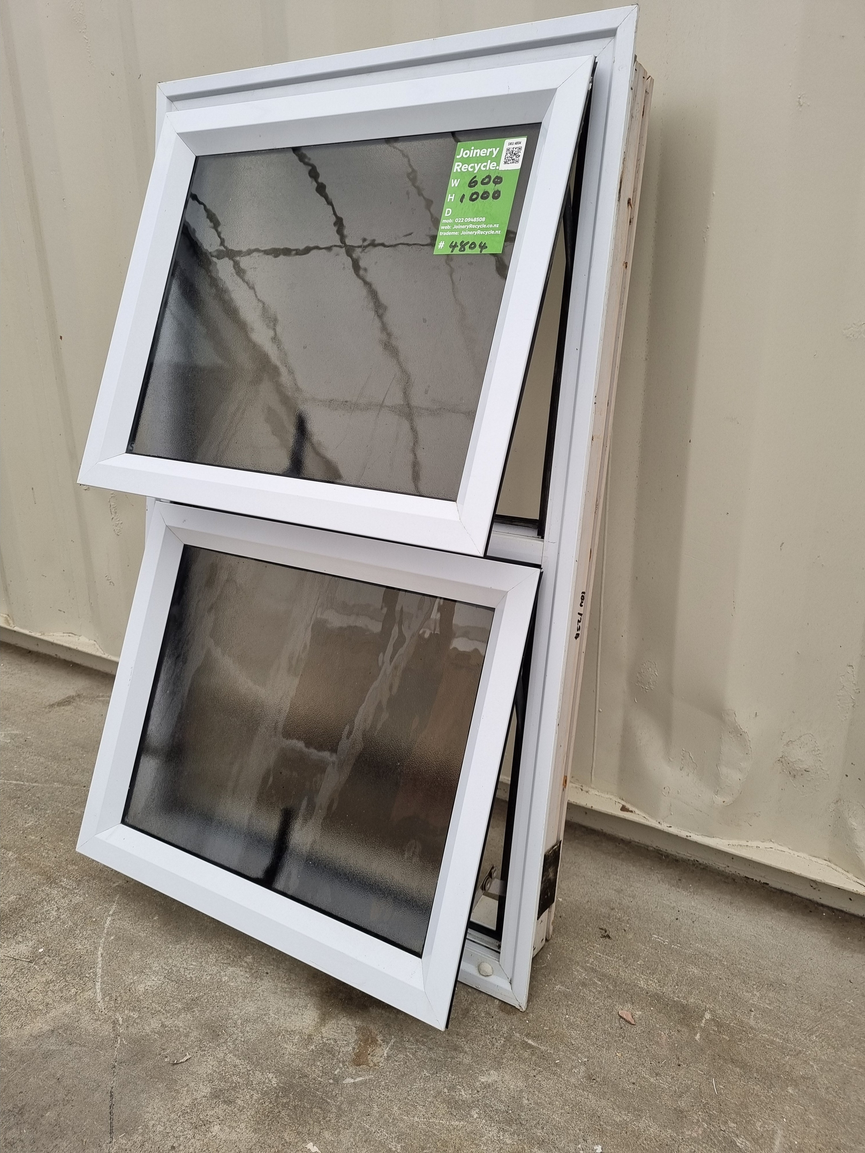 Aluminium Window White  600 W  x 1000  H  [#4804 SF]