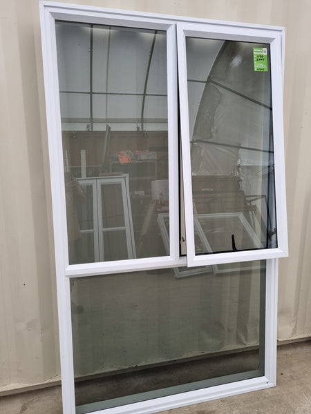 White Aluminium Window withan opening sash White  1190 W  x  2000 H  [#4805 SF] JoineryRecycle.co.nz