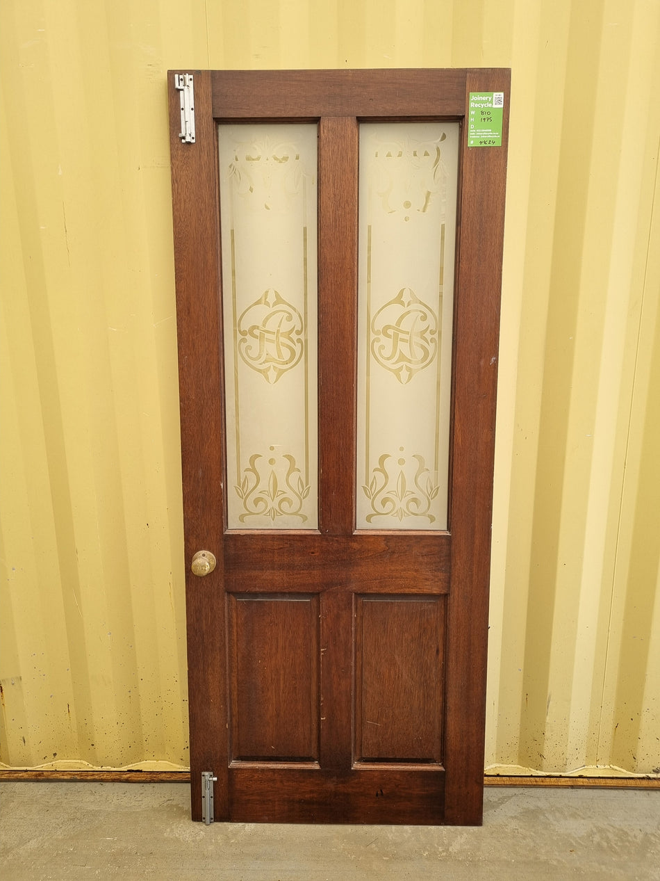 Wood and Glass Single Door  810 W x 1975 H [#4824]