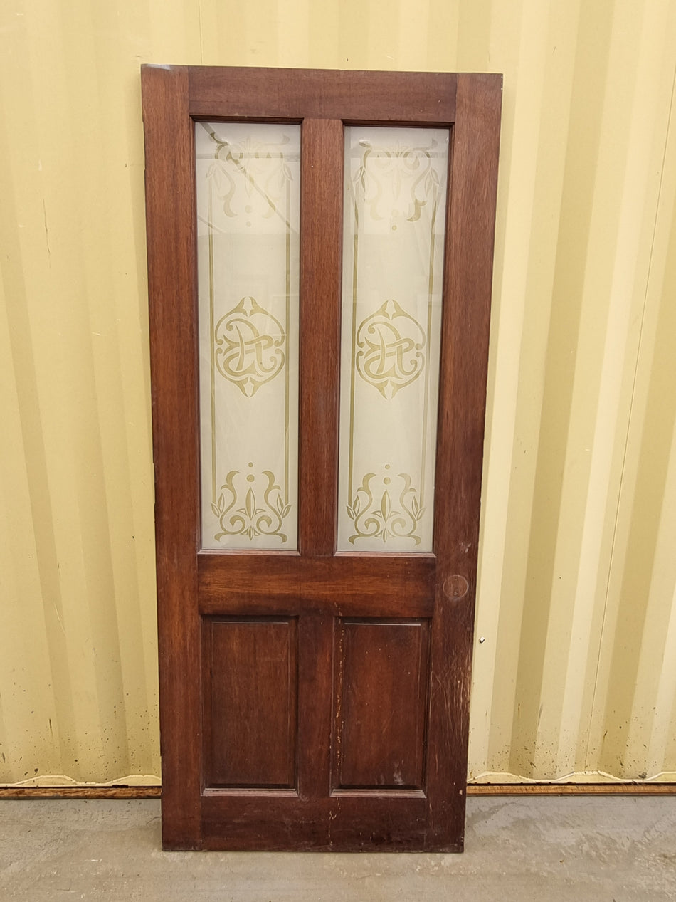 Wood and Glass Single Door  810 W x 1975 H [#4824]