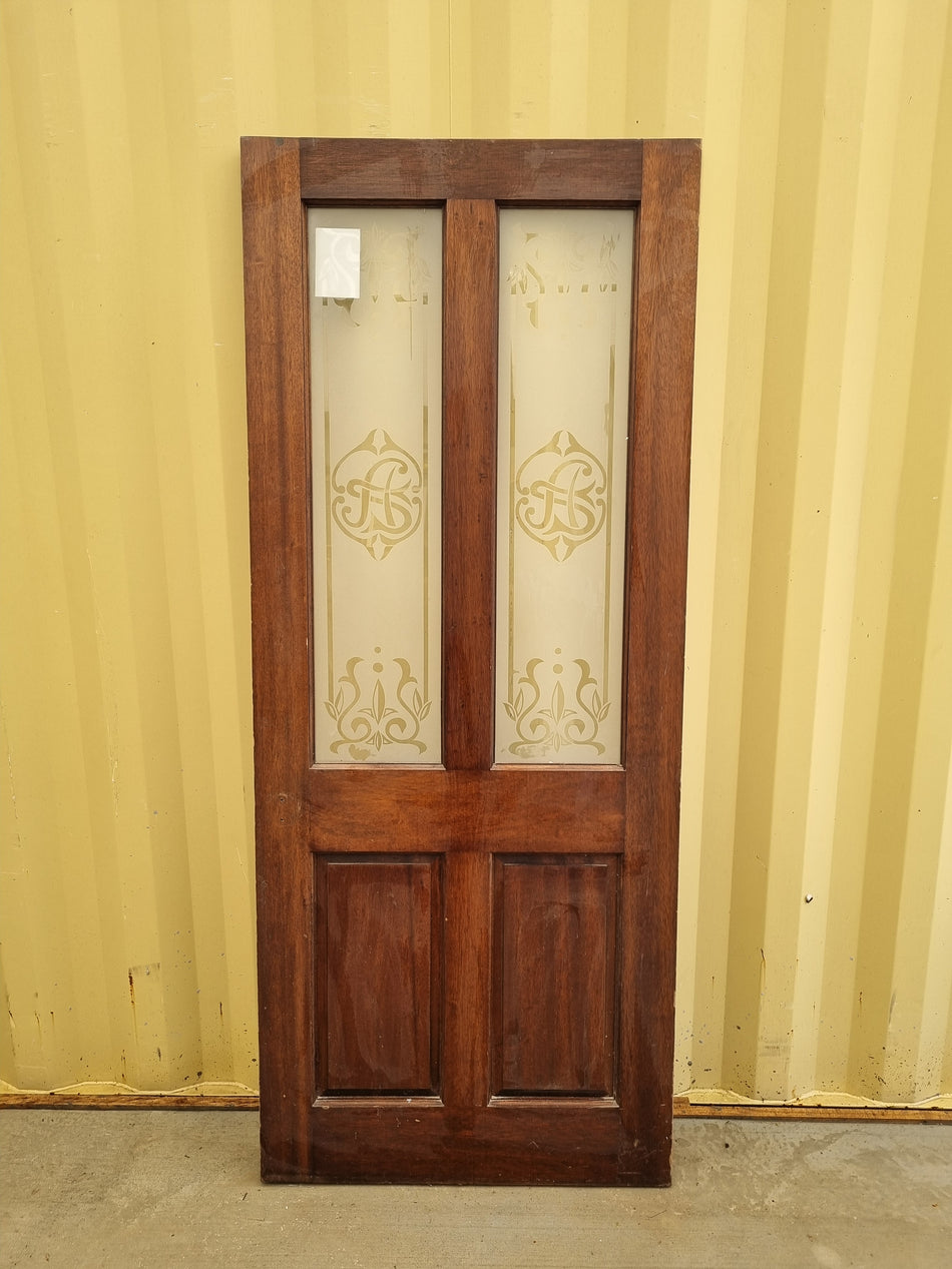 Wood and Glass Single Door  810 W x 1965 H [#4825]