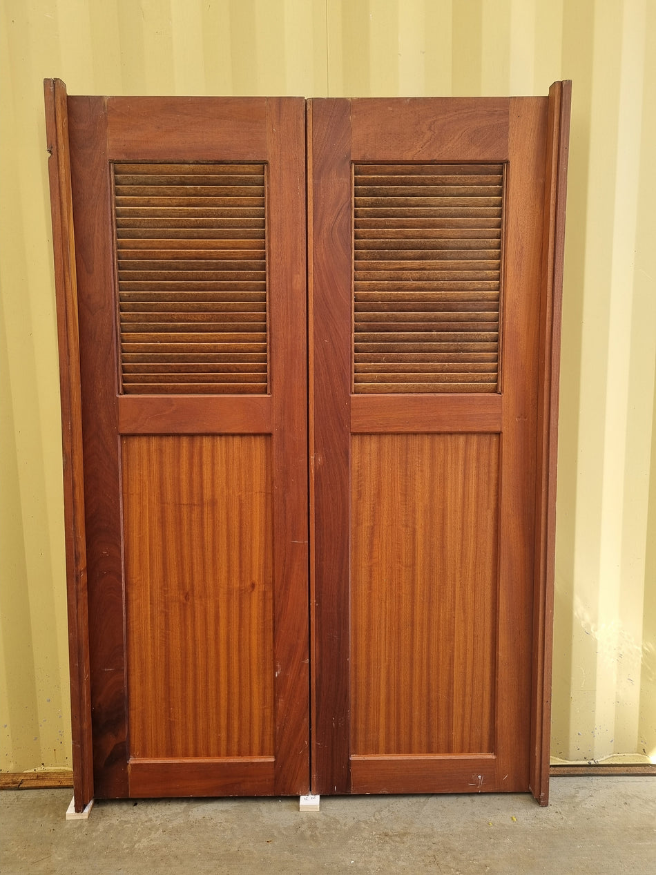 Double Slatted Wardrobe Doors 1220 W  x 1780 H [#4828]