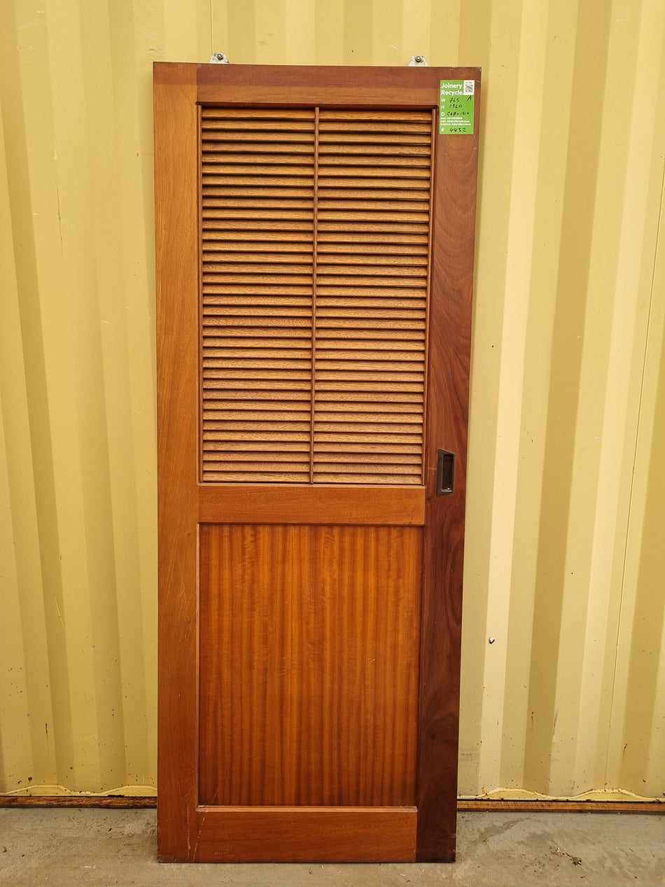 Pair of Slatted Sliding Wardrobe Doors   765 W  x 1960 H [#4832]