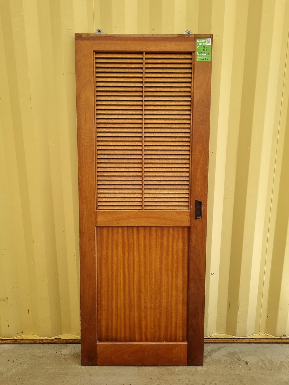 Pair of Slatted Sliding Wardrobe Doors   765 W  x 1970 H [#4833]