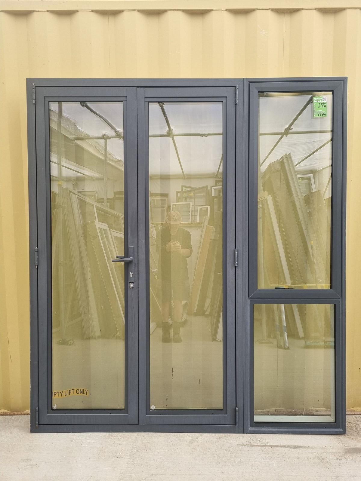 DOUBLE GLAZED Aluminium French Door with side light  1890 W x  2120 H [#4856 SF] Joinery Recycle