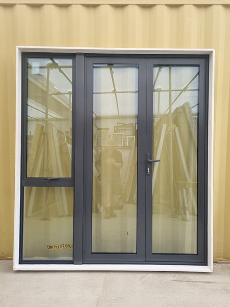 DOUBLE GLAZED Aluminium French Door with side light  1890 W x  2120 H [#4856 SF] Joinery Recycle