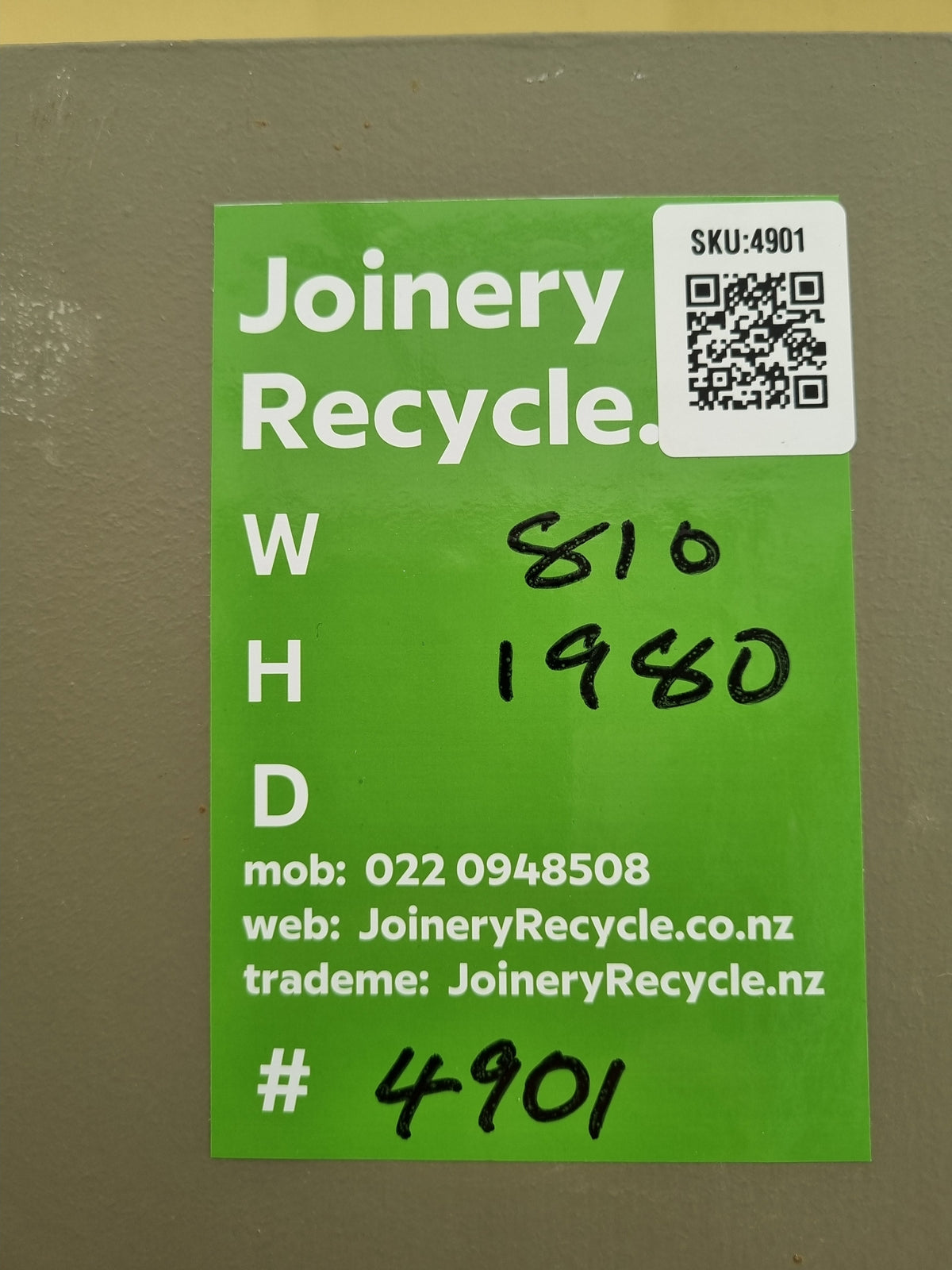 Internal Hollow Core Door  810  W  x  1980 H  [#4901 SF] Joinery Recycle