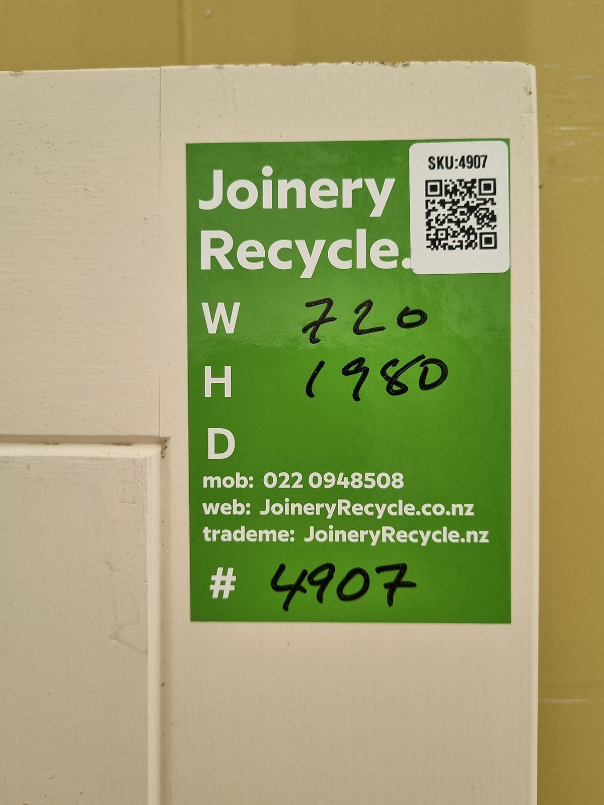 Internal Wooden Door   720 W  x  1980 H  [#4907 SF] Joinery Recycle