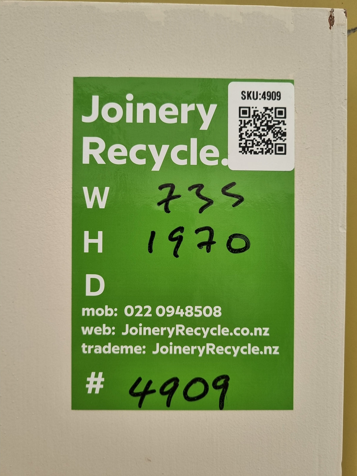 Internal Wooden Door   735 W  x  1970 H  [#4909 SF] Joinery Recycle