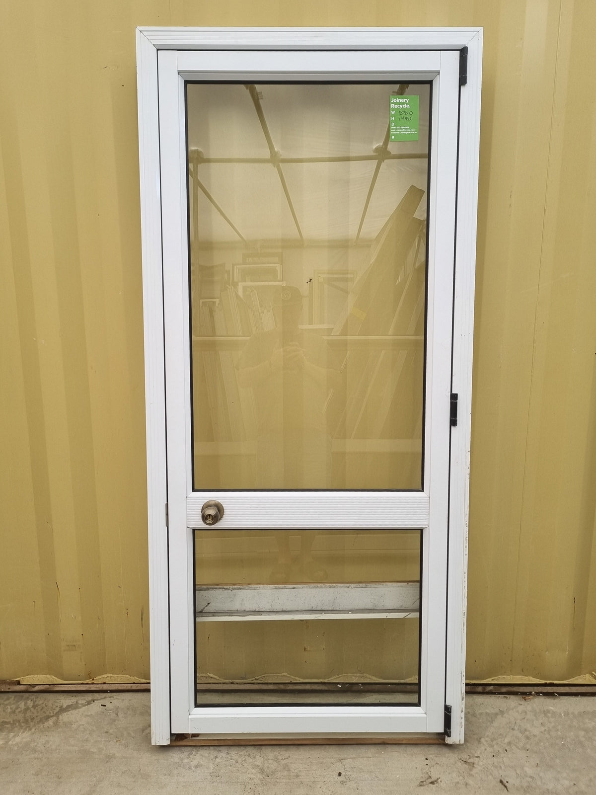 Aluminium & Glass Single Door 880 W x 2000 H  [#4622 SF] Joinery Recycle