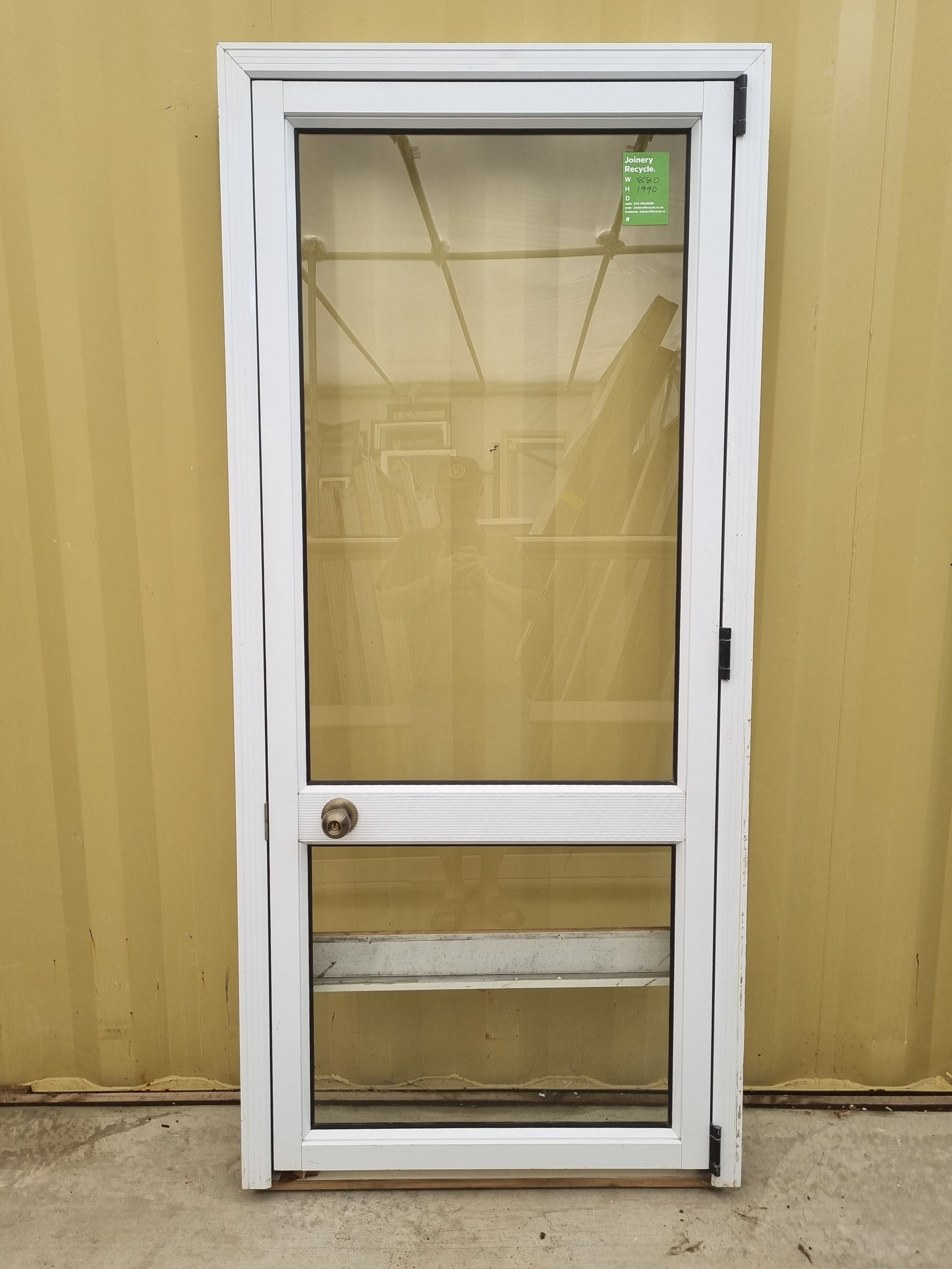 Aluminium & Glass Single Door 880 W x 2000 H  [#4622 SF] Joinery Recycle