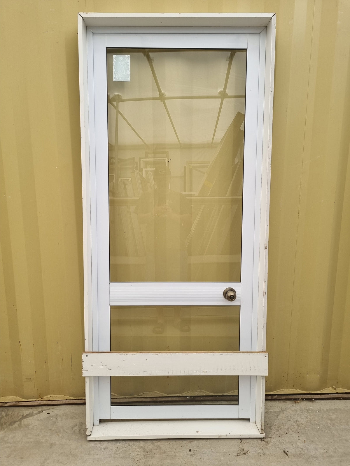 Aluminium & Glass Single Door  880 W x  1990 H  [#4912  SF] Joinery Recycle