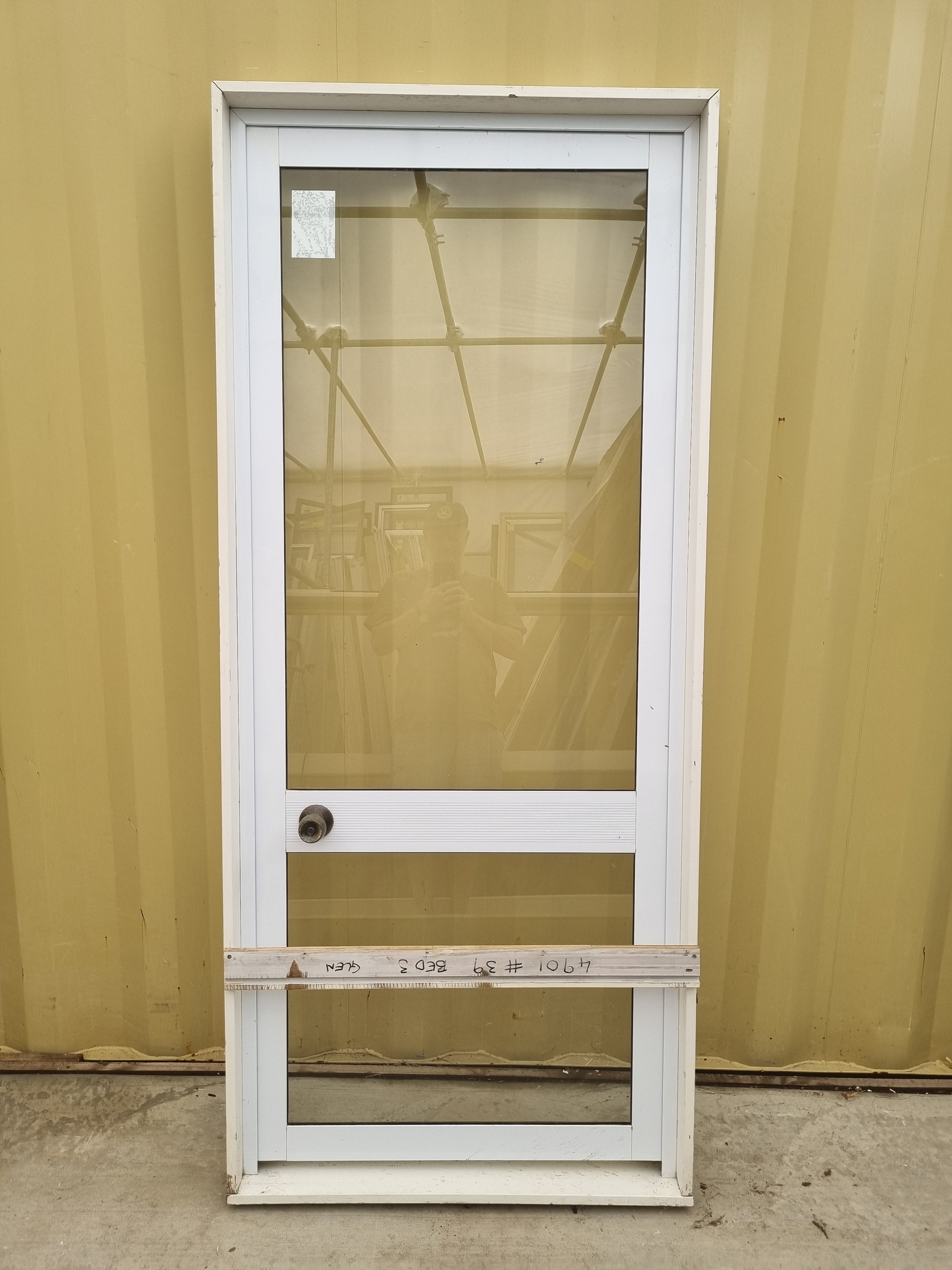 Aluminium & Glass Single Door 880 W x 2000 H  [#4622 SF] Joinery Recycle
