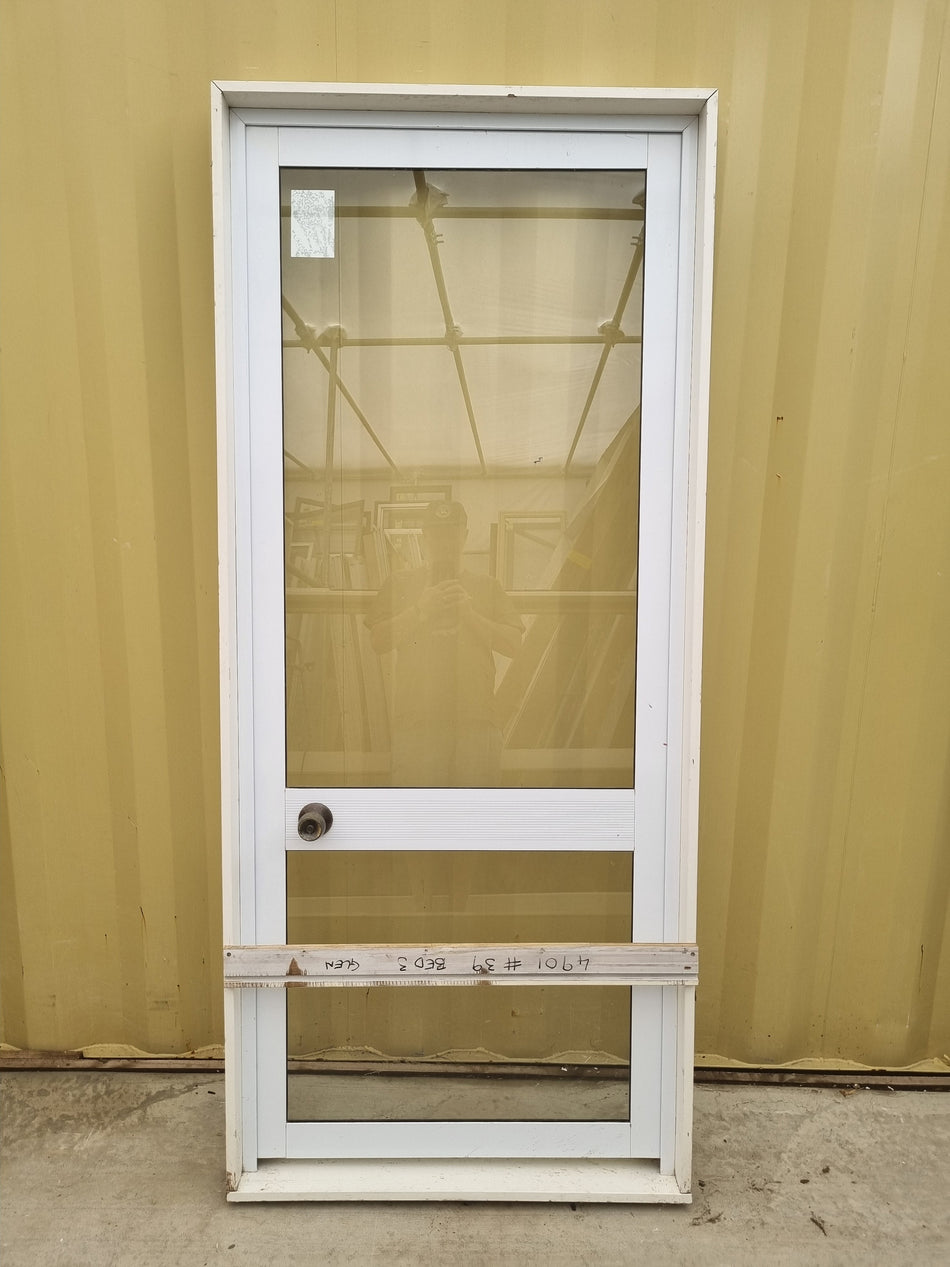 Aluminium & Glass Single Door 880 W x 2000 H  [#4622 SF] Joinery Recycle