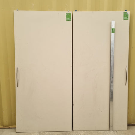 Double Set Sliding Doors and Rail - Front view - 1800 W  x  1950 H [#4922 SF] Joinery Recycle